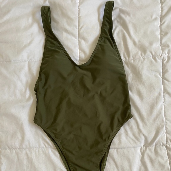 NWOT Olive Green One Piece Swimsuit - Picture 1 of 2